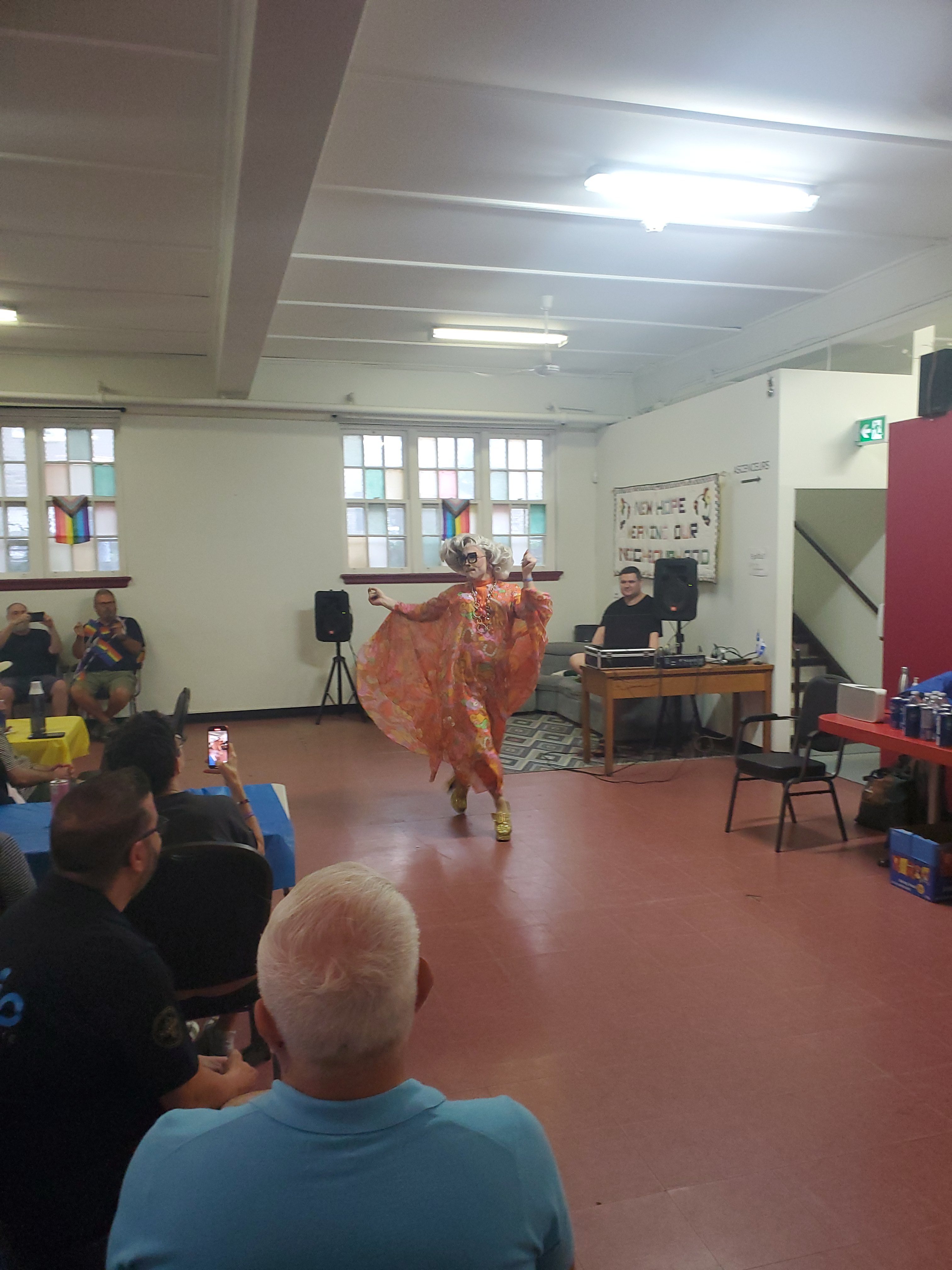 Uma Gahd performs for Gay and Grey members at the 2023 Queer Anglo Pride Picnic