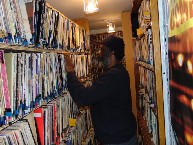 Andy Williams at the CKUT's music library (Photo: Dj The most high)